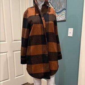 BB Dakota by Steve Madden Checkered Tan and Black Utility Jacket